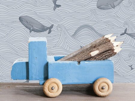 BN Wallcoverings Doodleedoo Whale 220732 - Blauw