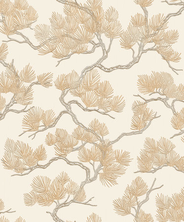 Dutch Wallcoverings Wall Fabric pine tree cream WF121012