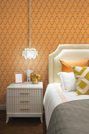 Dutch Wallcoverings Wall Fabric geometric orange  WF121026