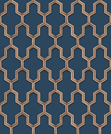 Dutch Wallcoverings Wall Fabric geometric blue WF121027