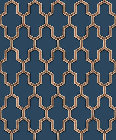 Dutch Wallcoverings Wall Fabric geometric blue  WF121027