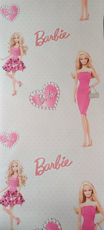 PM21220 Barbie behang (Met Kleine Hartjes)