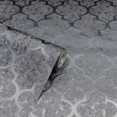 Arthouse Velvet Trellis Gunmetal 294603