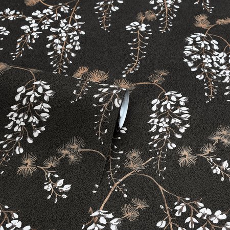 Arthouse Wisteria Floral Black/Gold 297302