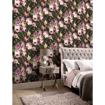 Arthouse Tapestry Floral Charcoal/Pink 297305