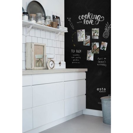 Esta Home Krijtbord Magneet Behang Zwart 155001 (3M) (*Gratis Lijm Actie) - Zwart