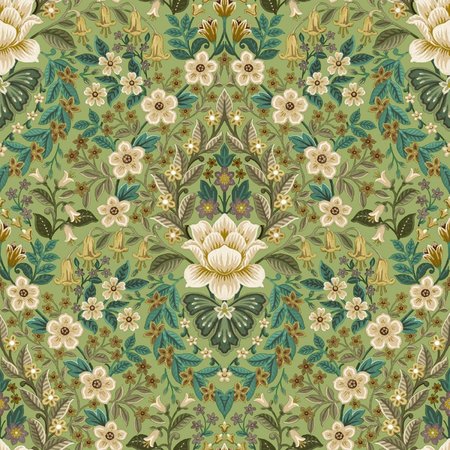 Noordwand Flora 18517 Groen - Beige - Metallic