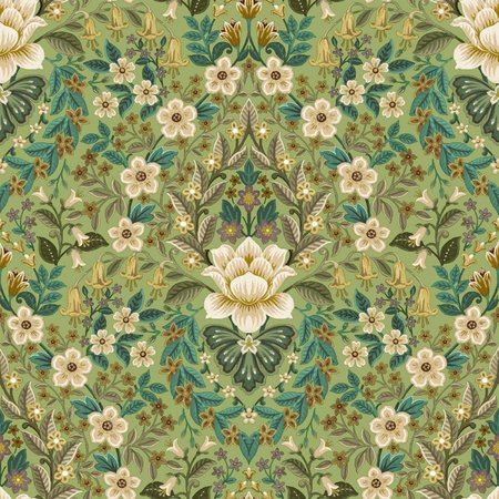 Noordwand Flora 18517 Groen - Beige - Metallic