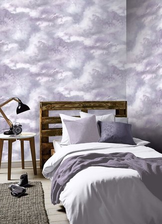 Dutch Wallcoverings 903708 clouds met glitter