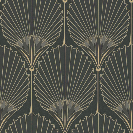 Dutch Wallcoverings Asperia A54901 zwart - goud