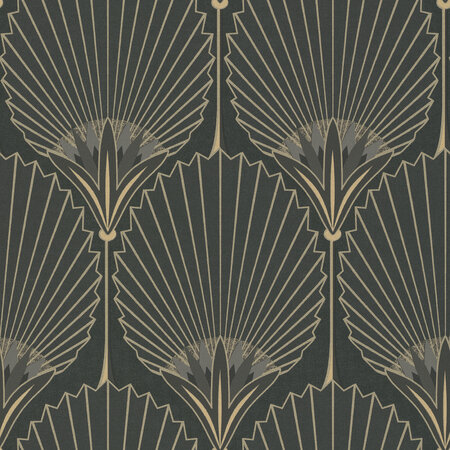 Dutch Wallcoverings Asperia A54901 zwart - goud