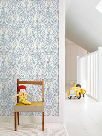 Dutch Wallcoverings Little Kids JS3304 blauw - wit