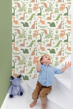 Dutch Wallcoverings Little Kids LL10128 groen - beige