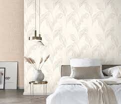 fashion for walls  bladeren wit goud taupe vlies