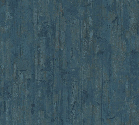 BN Wallcoverings Stylish 655-03 petrol blauw betonlook