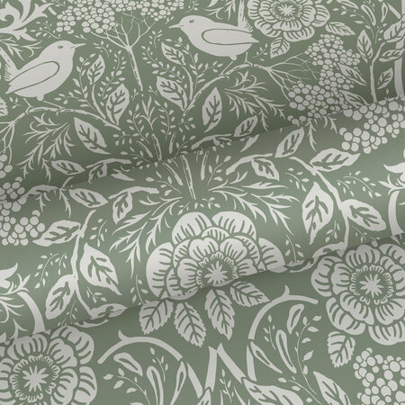 Esta Home Vintage Flowers groen 139293 (*Gratis Lijm Actie) - Groen