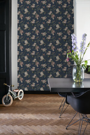 Esta Home Vintage Flowers blauw 139409 (*Gratis Lijm Actie) - Blauw