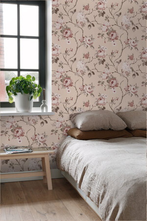 Esta Home Vintage Flowers roze 139476 (*Gratis Lijm Actie) - Roze