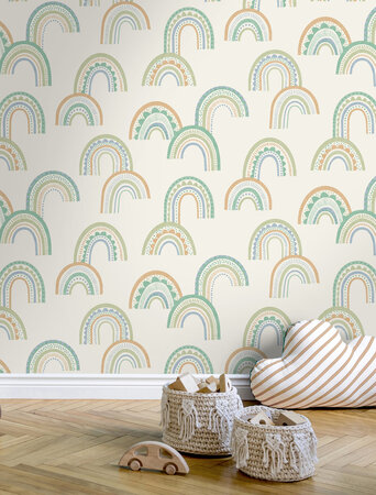 Dutch Wallcoverings Dream Catcher Rainbow Groen - Teal 13283