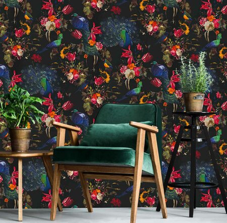 Behangexpresse Instawalls 6371-15 Botanisch/Vogels/Pauw/Planten Behang