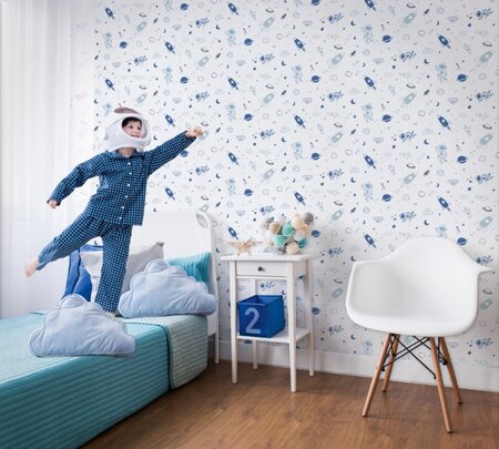 Noordwand Kids Walls Little Adventures 45848 Wit - Blauw