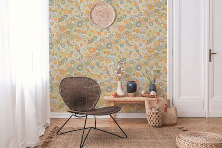 AS Creation Retro Chic - 39535-3 / 395353 Oranje - Groen