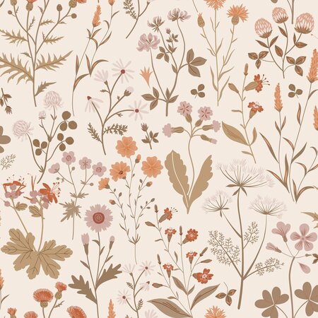 Esta Home Bloemen 139596 (*Gratis Lijm) Beige