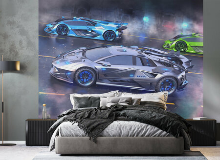 Walltastic Neon Supercars 46979-6P