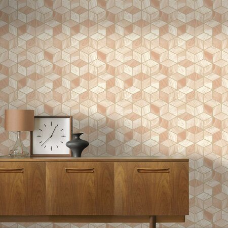 Roze Geometric Marble Papierbehang 248951