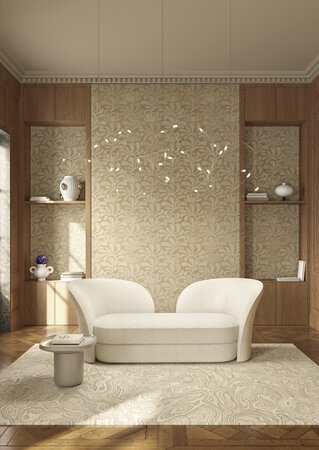 Arte MOOOI GREEN HOUSE WOODBLOCK BEETLE FERN MO5020 Crème (Incl. Gratis Lijm*)