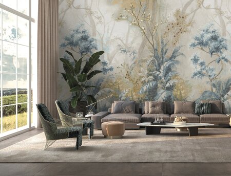 HookedOnWalls NATURAL CHIC ALHAMBRA 32606 Blauw / Beige (Incl. Gratis Lijm*)