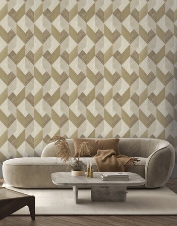 HookedOnWalls NATURAL CHIC VICENTIO 32661 (Incl. Gratis Lijm*) Bruin / Beige