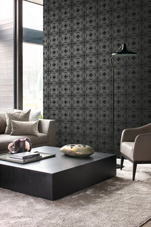 Origin Wallcoverings Beaumont (Met Gratis Lijm!) 346221 - Zwart / zilver