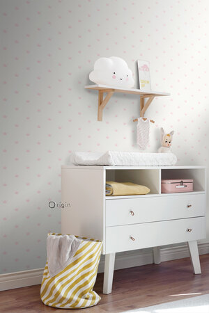 Origin Wallcoverings Precious (Met Gratis Lijm!) 347702 - Wit / Roze