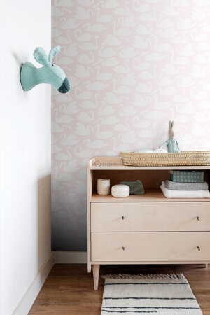 Origin Wallcoverings Precious (Met Gratis Lijm!) 347708 - Wit / Roze