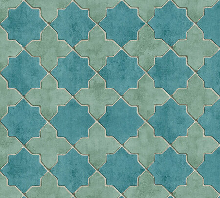 AS Creation New Walls 37421-4 | 374214 - Blauw / Groen