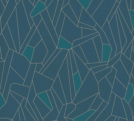 AS Creation New Life 37677-2 - 376772 (Goud Lijntje) - Blauw / Turquoise