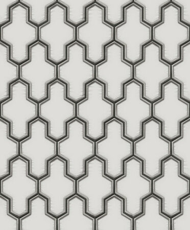 Dutch Wallcoverings Wall Fabric geometric white/black WF121024
