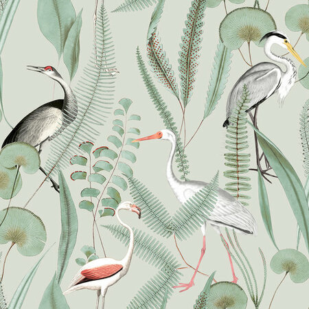 Dutch Wallcoverings Eden Flamingo / Reiger M374-04