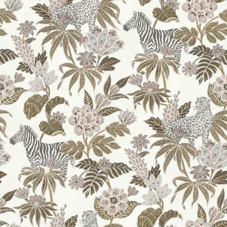 Noordwand Flora 18521 Grijs - Metallic - Wit