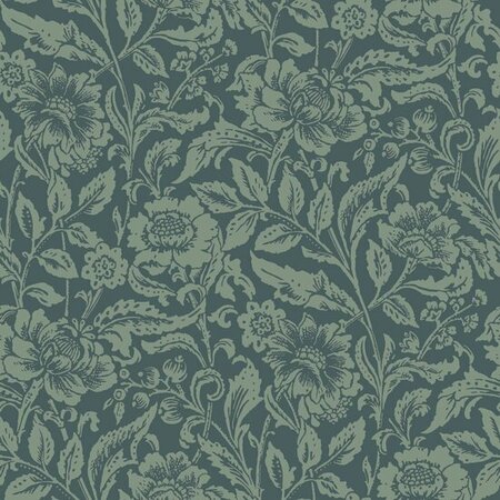 Esta Home Vintage Flowers blauw - groen 139429 (*Gratis Lijm Actie) - Groen - Blauw