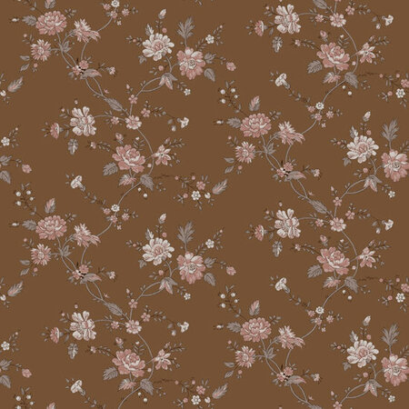 Esta Home Vintage Flowers bruin 139286 (*Gratis Lijm Actie) - Bruin