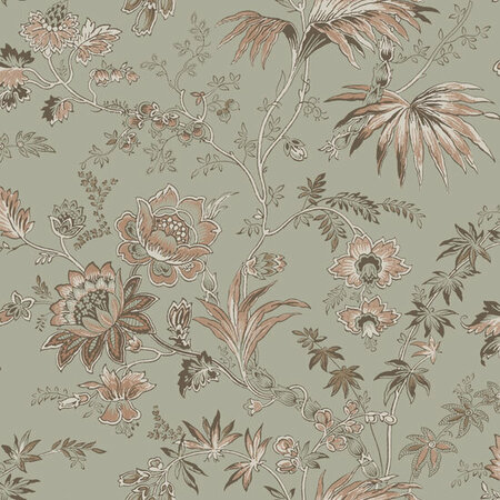 Esta Home Vintage Flowers groen 139297 (*Gratis Lijm Actie) - Groen