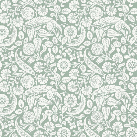 Esta Home Vintage Flowers groen 139329 (*Gratis Lijm Actie) - Groen
