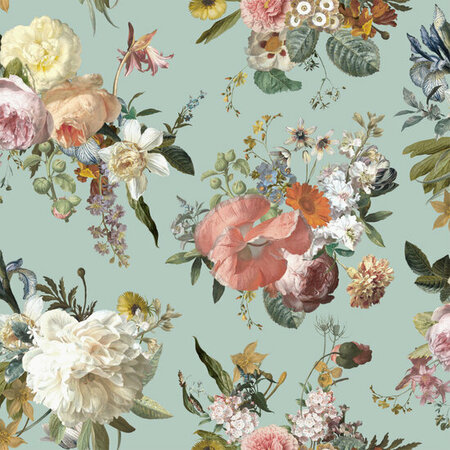 Esta Home Vintage Flowers groen - meerkleurig 139366 (*Gratis Lijm Actie) - Multicolour - Groen