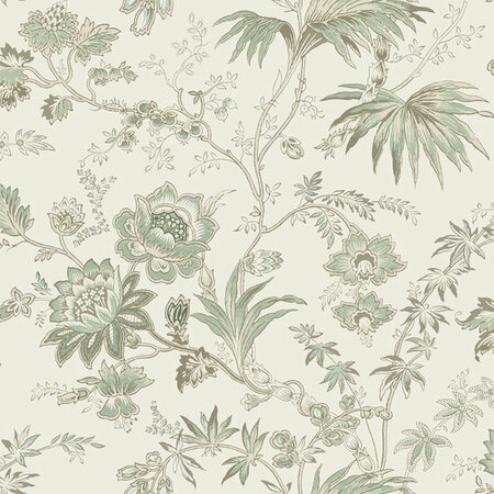 Esta Home Vintage Flowers beige - groen 139400 (*Gratis Lijm Actie) - Groen - Beige