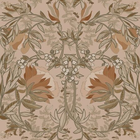 Esta Home Vintage Flowers beige - roze 139460 (*Gratis Lijm Actie) - Roze - Beige