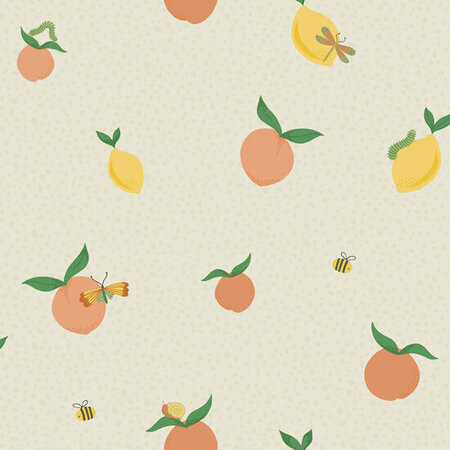 Dutch Wallcoverings Dream Catcher Tutti Fruity Creme - Oranje 13270