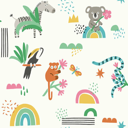 Dutch Wallcoverings Dream Catcher Abst. Animals Multi 13350