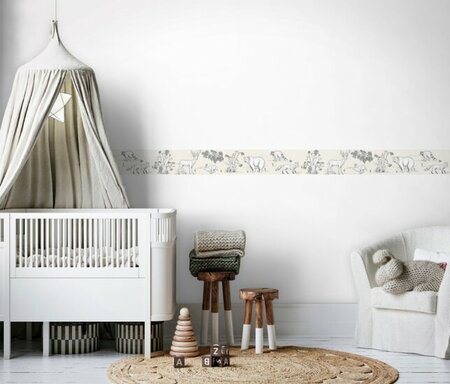 Noordwand Kids Walls Little Adventures Randje 45810 Beige - Grijs